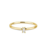 Verlobungsring mit Baguette-Diamant
